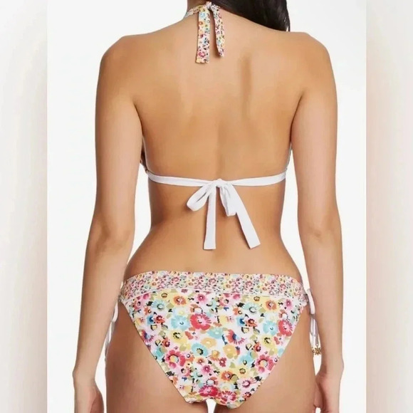 Bleu Rod Beattie Flower Hour Triangle Halter Bikini Top and Bikini Bottom Sz 10 - Picture 3 of 9